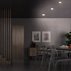 Plat LED inbouwspot, wit, Ø 7,5 cm, 3.000K