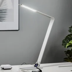 Platte LED bureaulamp Wasp uit aluminium