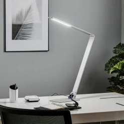 Platte LED bureaulamp Wasp uit aluminium