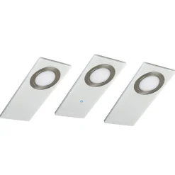 Platte LED meubelverlichting Pano set van 3, wit