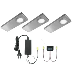 Platte LED-onderbouwverlichting Tain-CF 3-delig