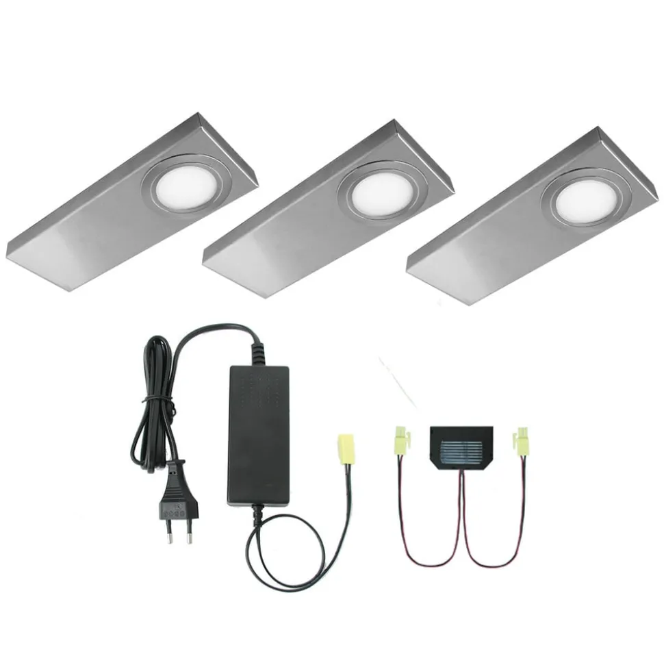 Platte LED-onderbouwverlichting Tain-CF 3-delig