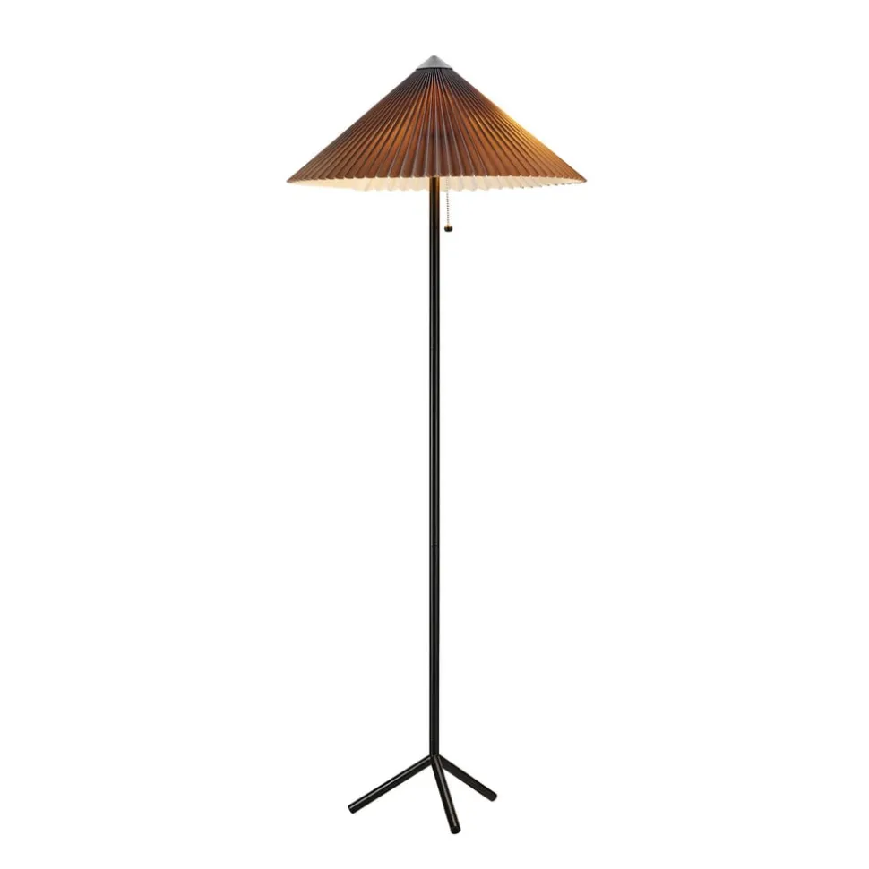 Plisado vloerlamp, grijs, ijzer/stof, hoogte 140 cm