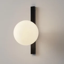 Pluto wandlamp, 1-lamp, zwart/wit, schakelaar