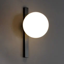 Pluto wandlamp, 1-lamp, zwart/wit, schakelaar