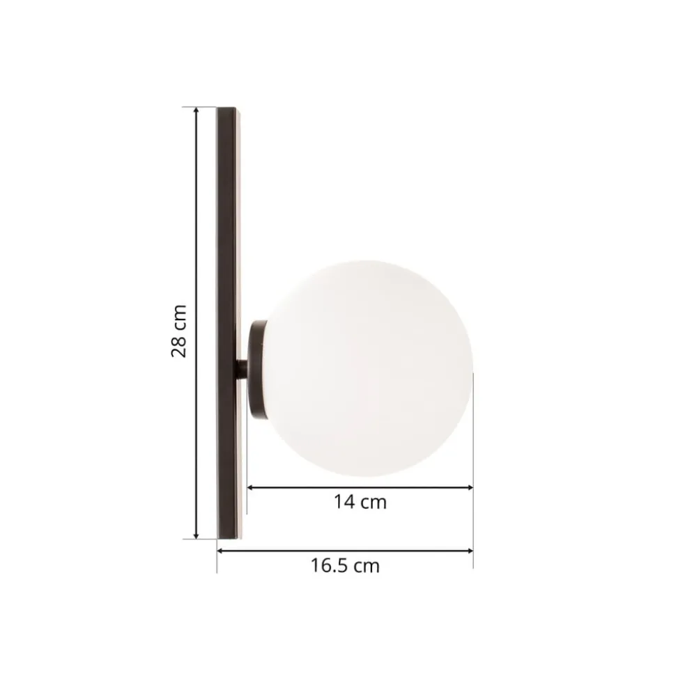 Pluto wandlamp, 1-lamp, zwart/wit, schakelaar