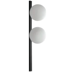 Pluto wandlamp, 2-lamps, zwart/wit, schakelaar