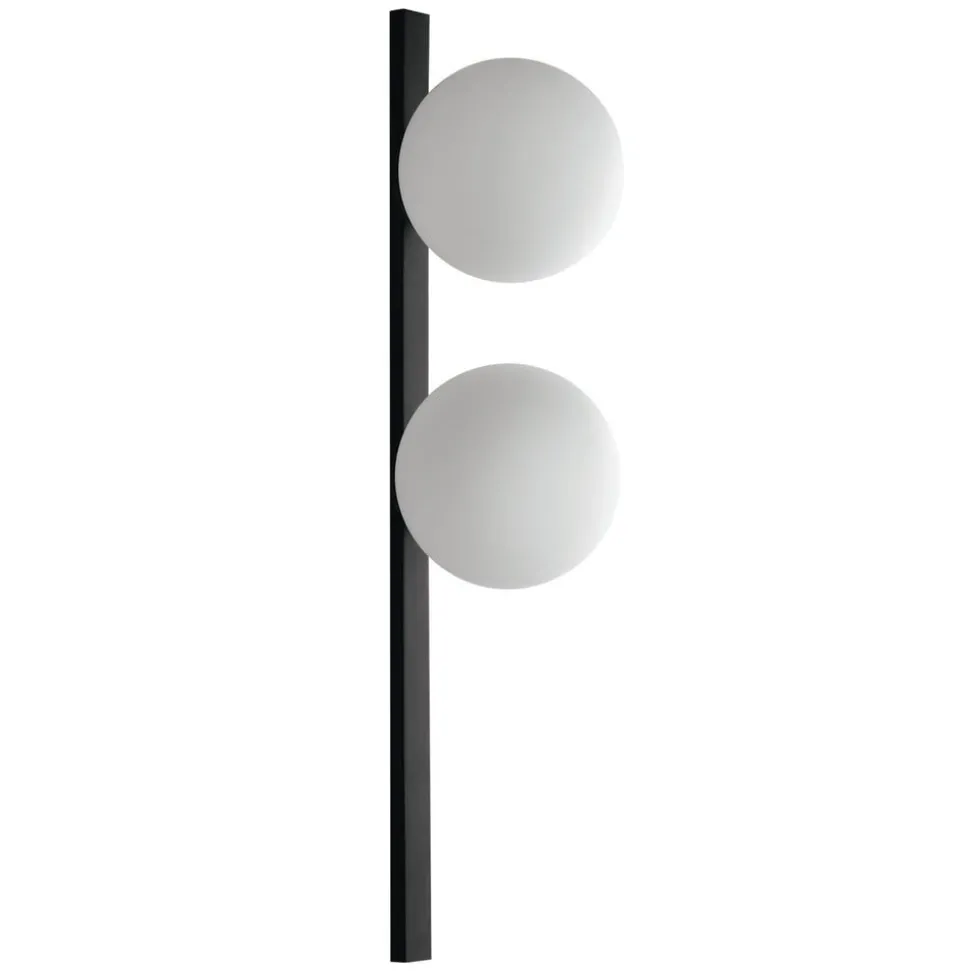 Pluto wandlamp, 2-lamps, zwart/wit, schakelaar