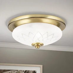 Porto plafondlamp, Ø 26 cm, bronskleurig, glas, E27