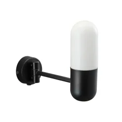 PR Home badkamer wandlamp Zeta, zwart, IP44, draaibaar