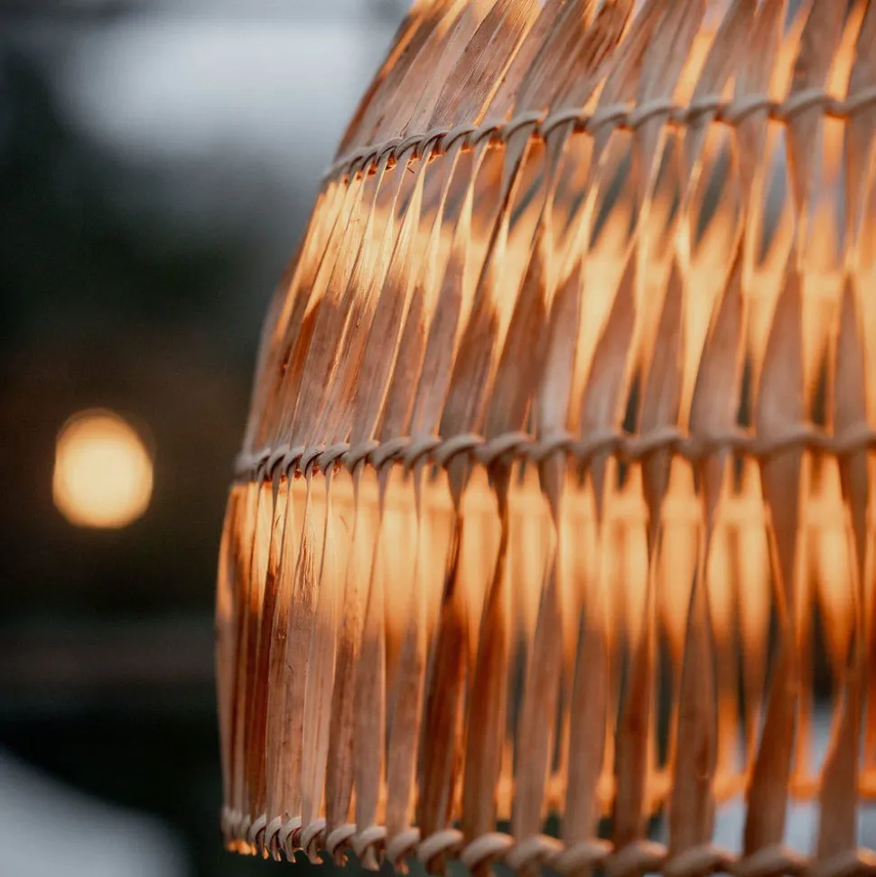 PR Home buiten hanglamp Lace natuurvezel, stekkerkabel, Ø37cm