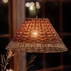 PR Home buiten hanglamp LIS, bruin, stekker, Ø 45 cm