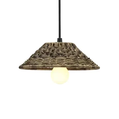 PR Home buiten hanglamp LIS, bruin, stekker, Ø 27 cm