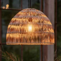 PR Home buiten hanglamp Lace natuurvezel, stekkerkabel, Ø46cm