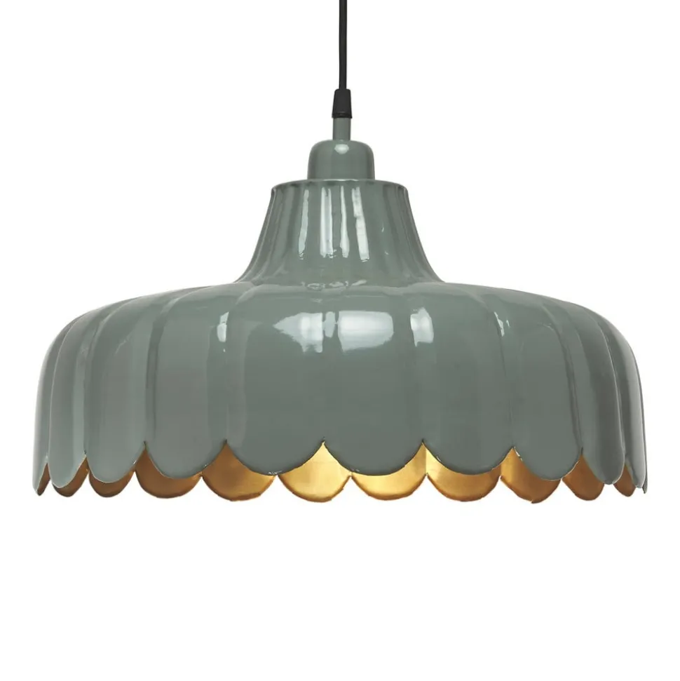 PR Home hanglamp Wells, groen/goud, Ø 43 cm, metaal