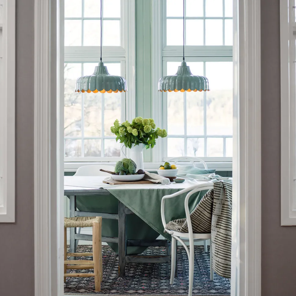 PR Home hanglamp Wells, groen/goud, Ø 43 cm, metaal