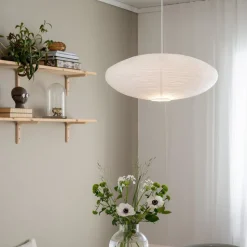 PR Home hanglamp Yuni, wit, Ø 60 cm, witte afhanghoogte, E14
