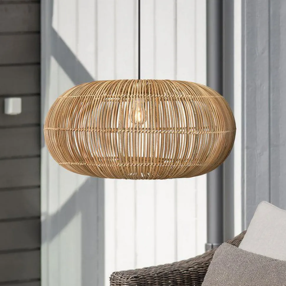 PR Home Zuri buiten hanglamp, Ø 51 cm, rotan, stekker