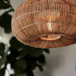 PR Home Zuri buiten hanglamp, Ø 51 cm, rotan, stekker