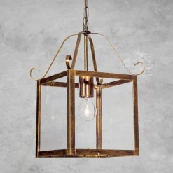 Prachtige hanglamp FALOTTA, rechthoekig, 1-l.