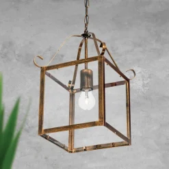 Prachtige hanglamp FALOTTA, rechthoekig, 1-l.