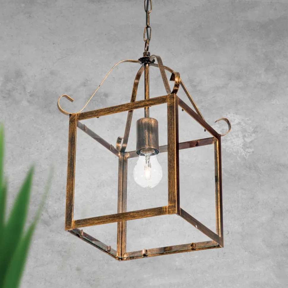 Prachtige hanglamp FALOTTA, rechthoekig, 1-l.