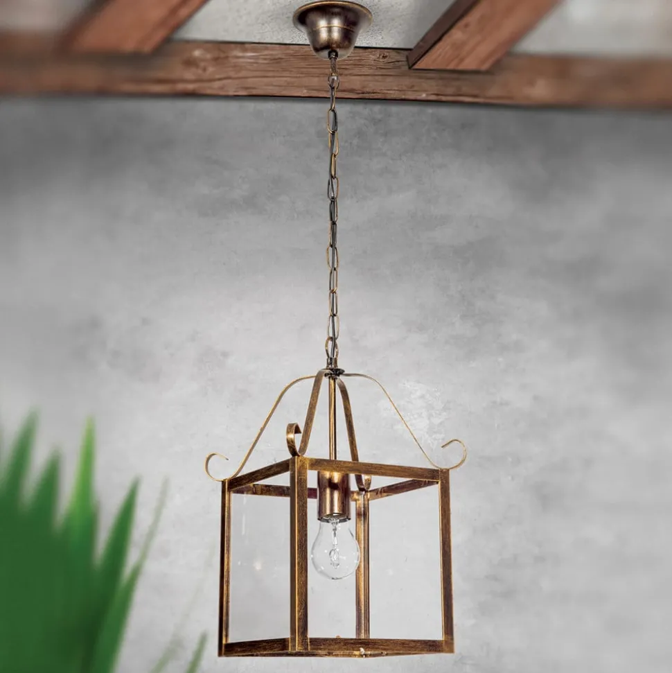 Prachtige hanglamp FALOTTA, rechthoekig, 1-l.