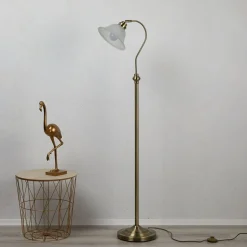 Prachtige vloerlamp BJANE, oud-messing