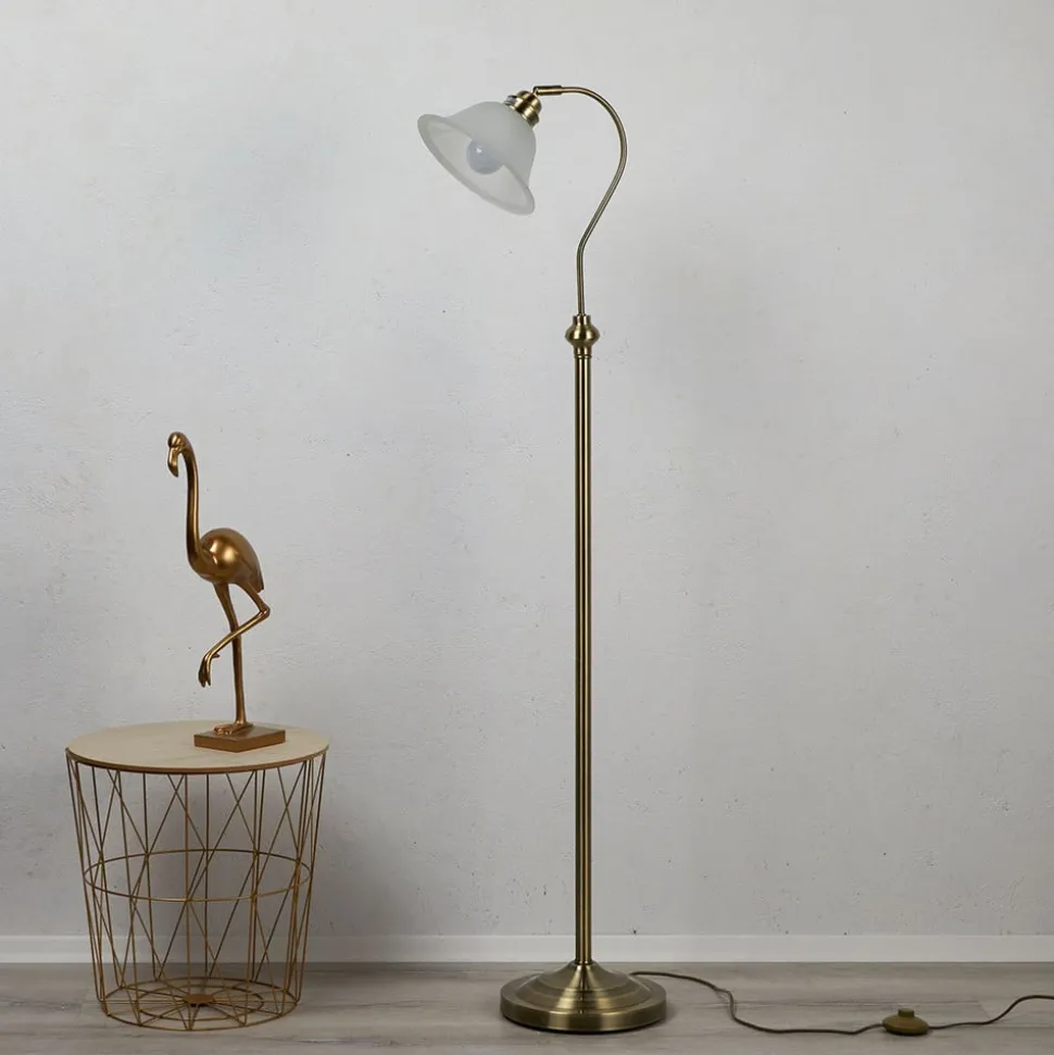 Prachtige vloerlamp BJANE, oud-messing