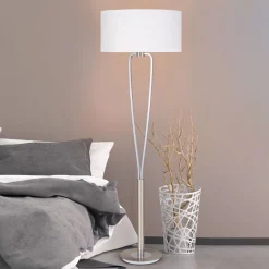 Prachtige vloerlamp PARIS in nikkel