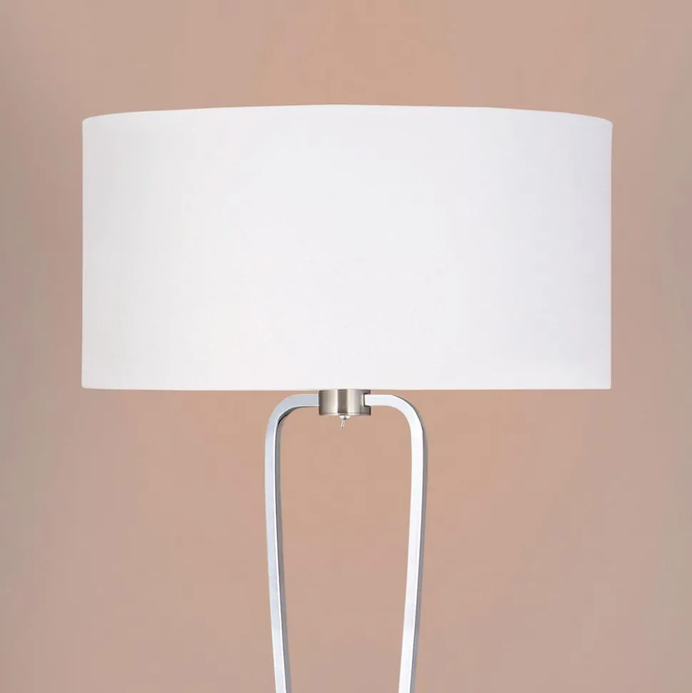 Prachtige vloerlamp PARIS in nikkel