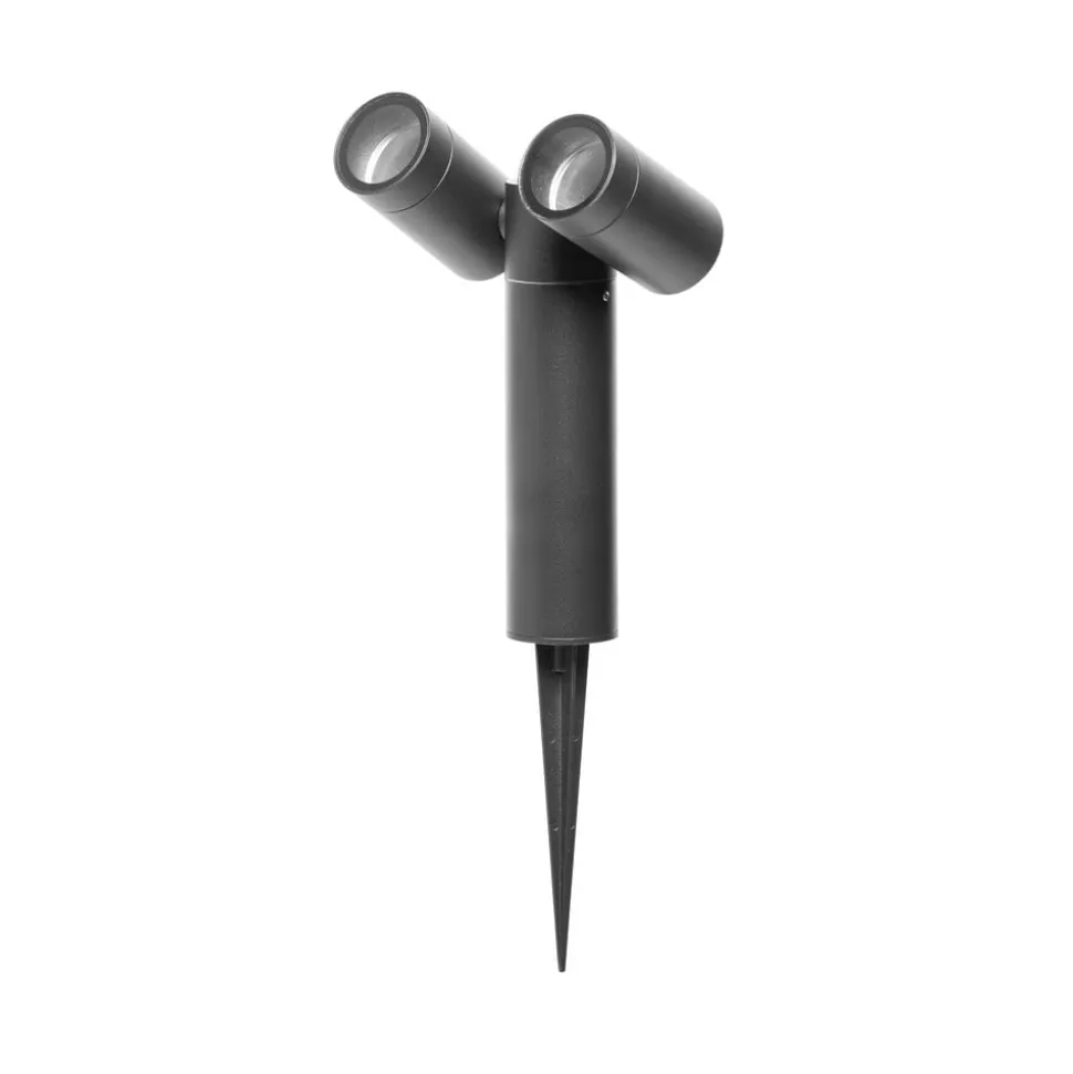 Prikspot CMD 9089, antraciet, lengte 17 cm, IP65, 2-lamps