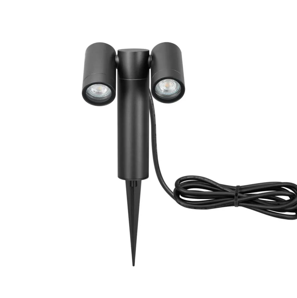 Prikspot CMD 9089, antraciet, lengte 17 cm, IP65, 2-lamps