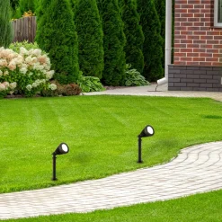 Prikspot Spikey, zwart, metaal, 25 cm, IP54