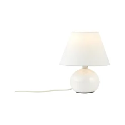 Primo tafellamp, wit, Ø 19 cm, textiel/keramiek