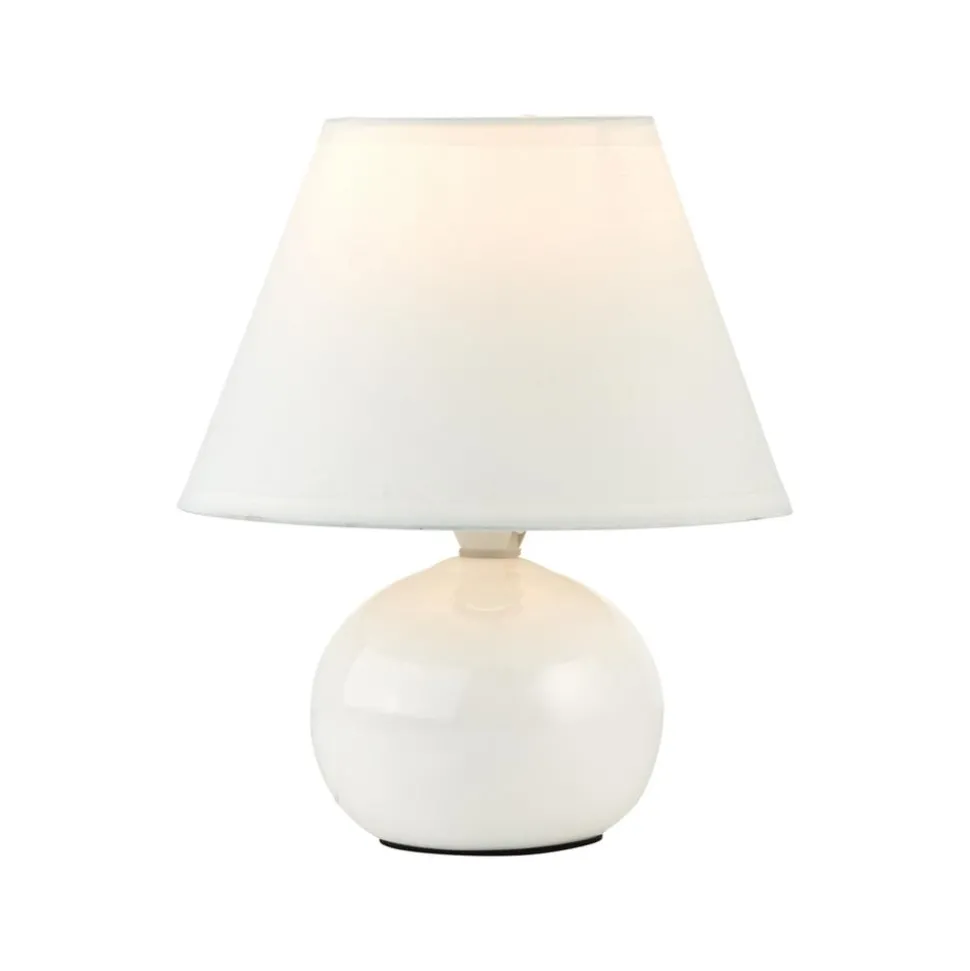 Primo tafellamp, wit, Ø 19 cm, textiel/keramiek