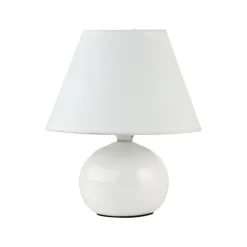 Primo tafellamp, wit, Ø 19 cm, textiel/keramiek