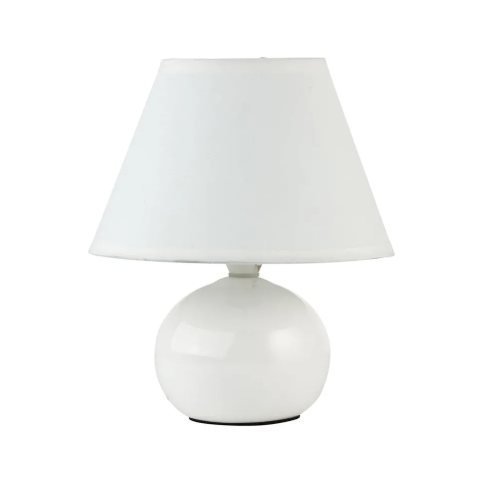 Primo tafellamp, wit, Ø 19 cm, textiel/keramiek