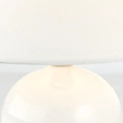 Primo tafellamp, wit, Ø 19 cm, textiel/keramiek