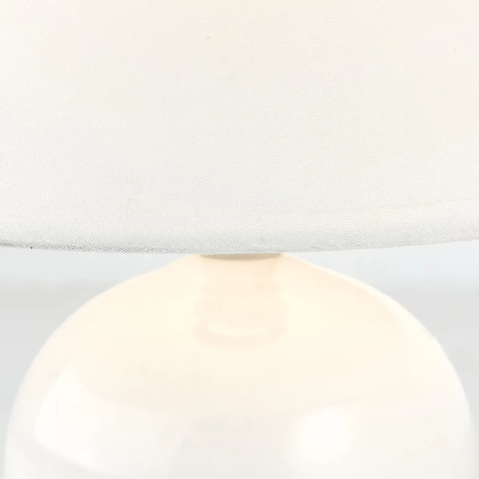 Primo tafellamp, wit, Ø 19 cm, textiel/keramiek