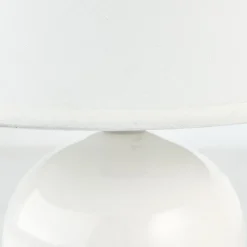 Primo tafellamp, wit, Ø 19 cm, textiel/keramiek