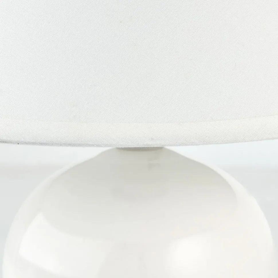 Primo tafellamp, wit, Ø 19 cm, textiel/keramiek