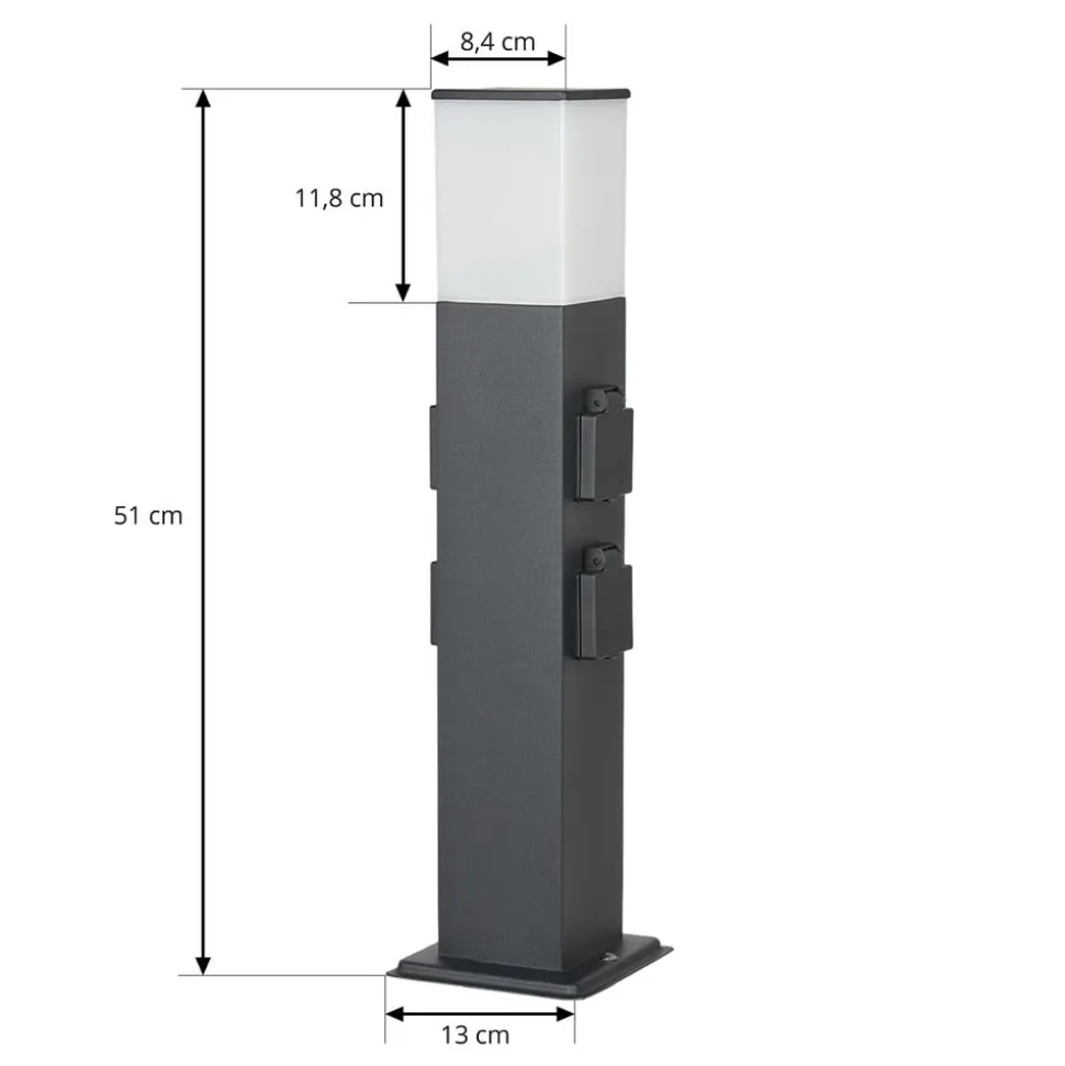 Prios Ayanis sokkellamp met 4 stopcontacten