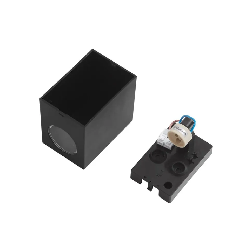 Prios buitenwandlamp Irfan hoekig zwart 10 cm