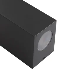 Prios buitenwandlamp Irfan hoekig zwart 15,5 cm