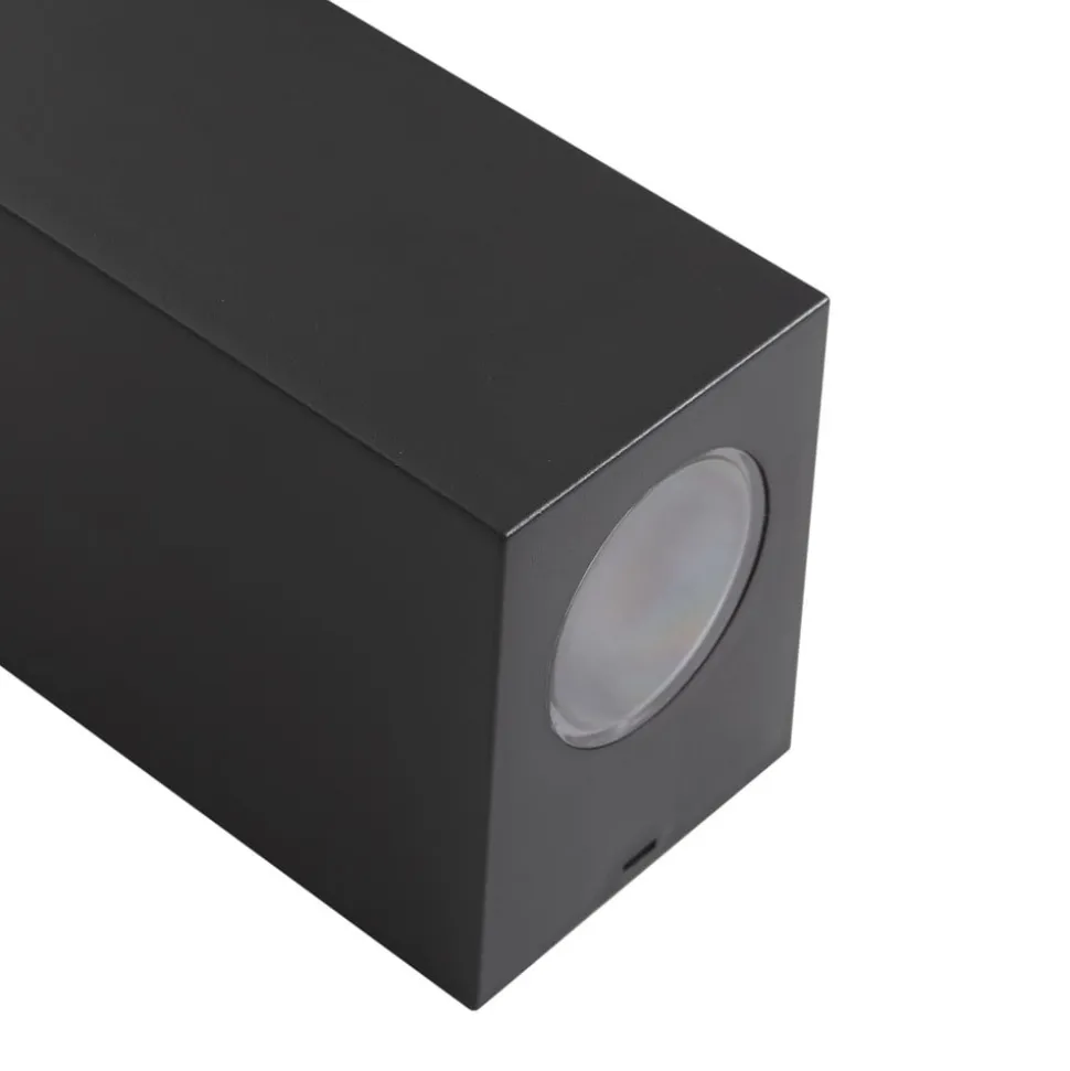 Prios buitenwandlamp Irfan hoekig zwart 15,5 cm