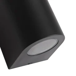 Prios buitenwandlamp Irfan rond zwart 10 cm