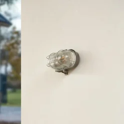 Prios buitenwandlamp Kirgo, grijs, kunststof, IP44