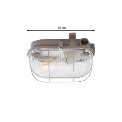 Prios buitenwandlamp Kirgo, grijs, kunststof, IP44