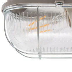 Prios buitenwandlamp Kirgo, grijs, kunststof, IP44